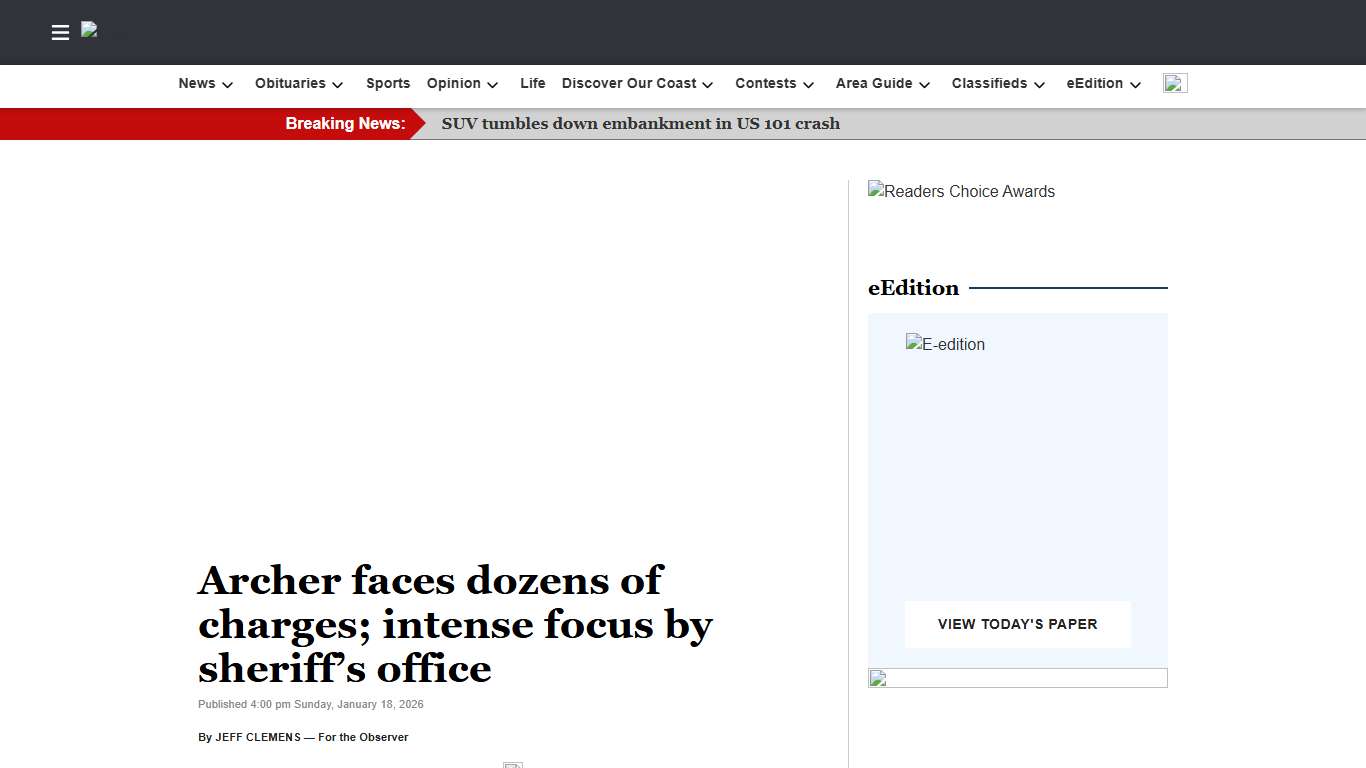 Archer faces dozens of charges; intense focus by sheriff’s office | Chinook Observer
