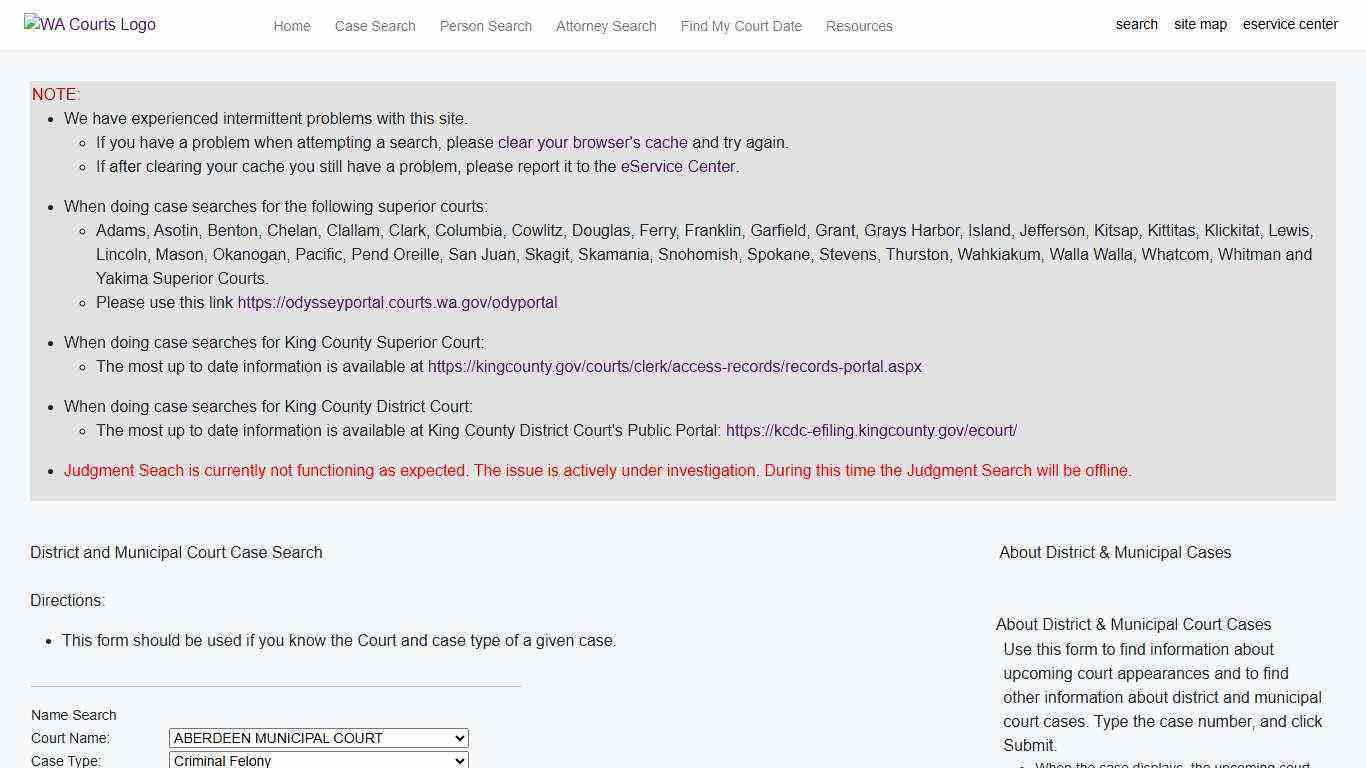 search - Find My Court Date - | WA.gov